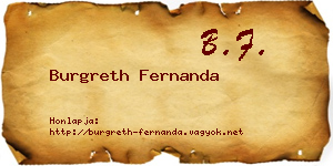 Burgreth Fernanda névjegykártya
